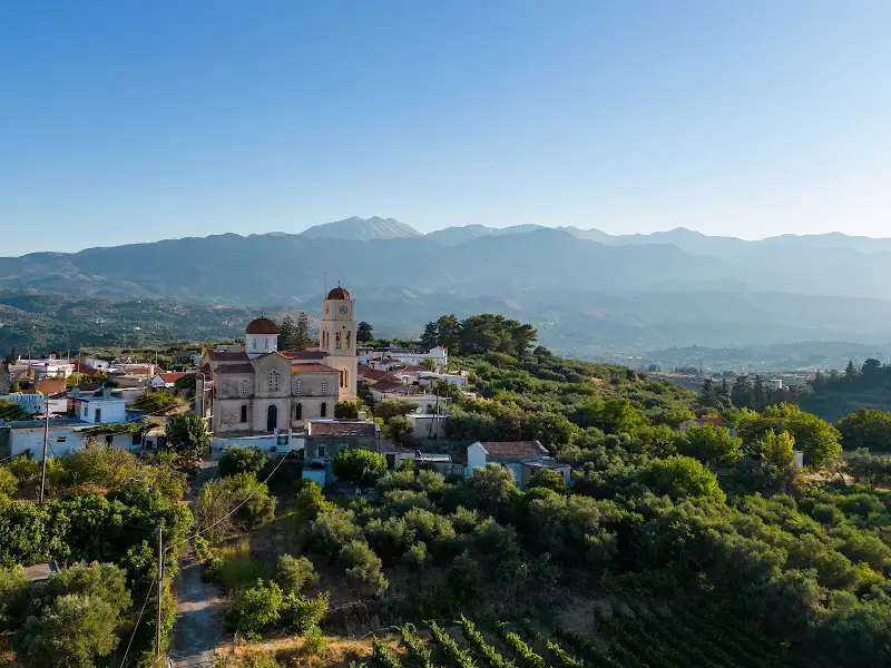 Kalamitsi Alexandrou village panorama showing reservoir location